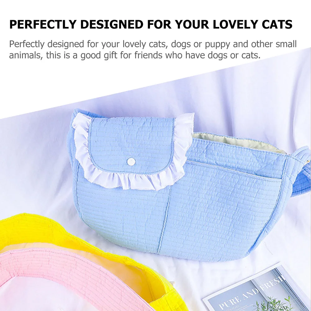 

Pet Backpack for Cats Dogs M Size Sky Blue Polyester Cat Carrier Sling Breathable Travel Shoulder Bag Large Space Comfortable