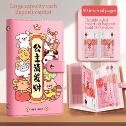 Get Rich Overnight 100 Envelopes Money Saving Challeng PU Save Money Mini Binder Savings Challenge Large Capacity Waterproof