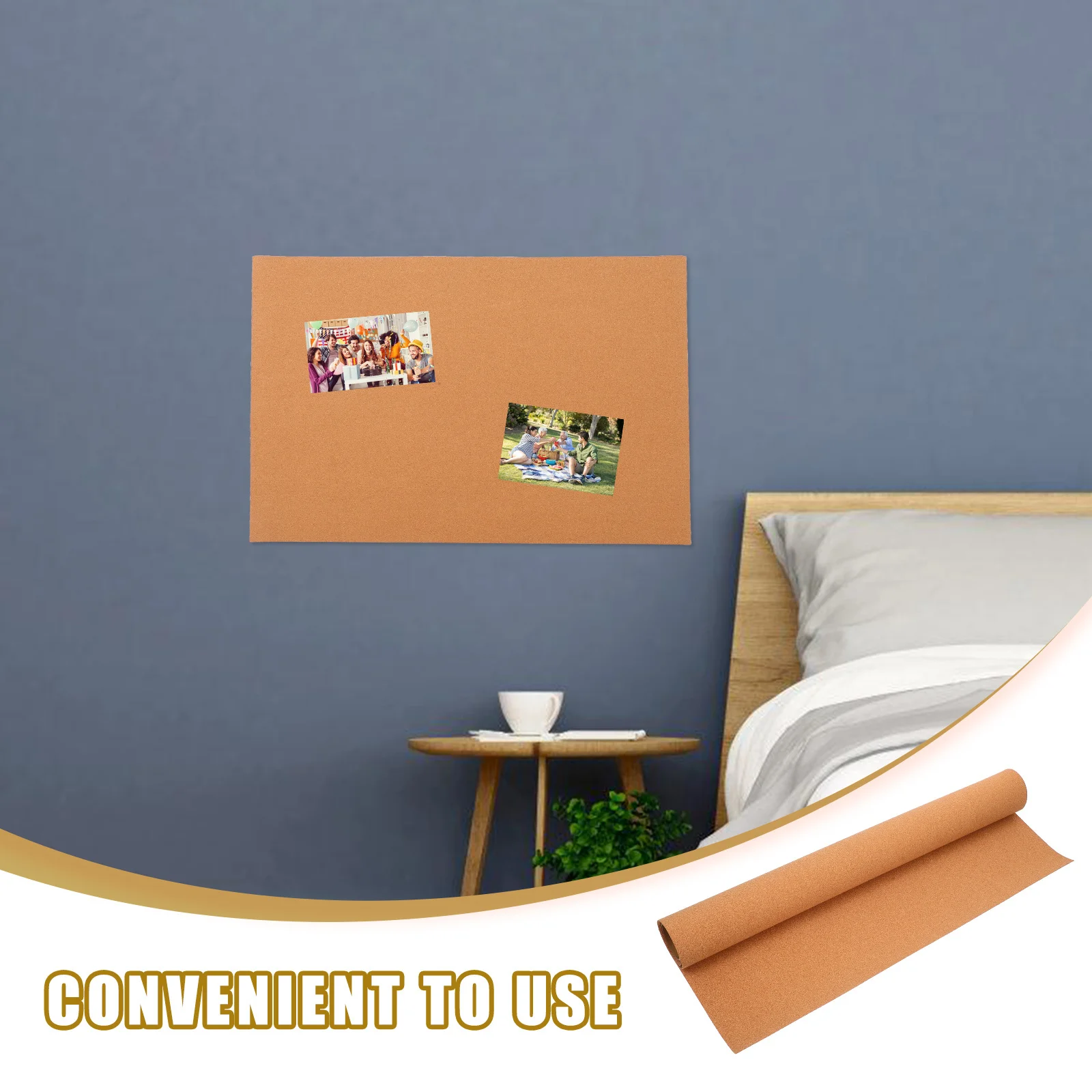 Placa de cortiça versátil com inserção de quadro negro, fácil instalação, quadro de avisos de cortiça para escritório, decoração de casa, mensagem de parede funcional