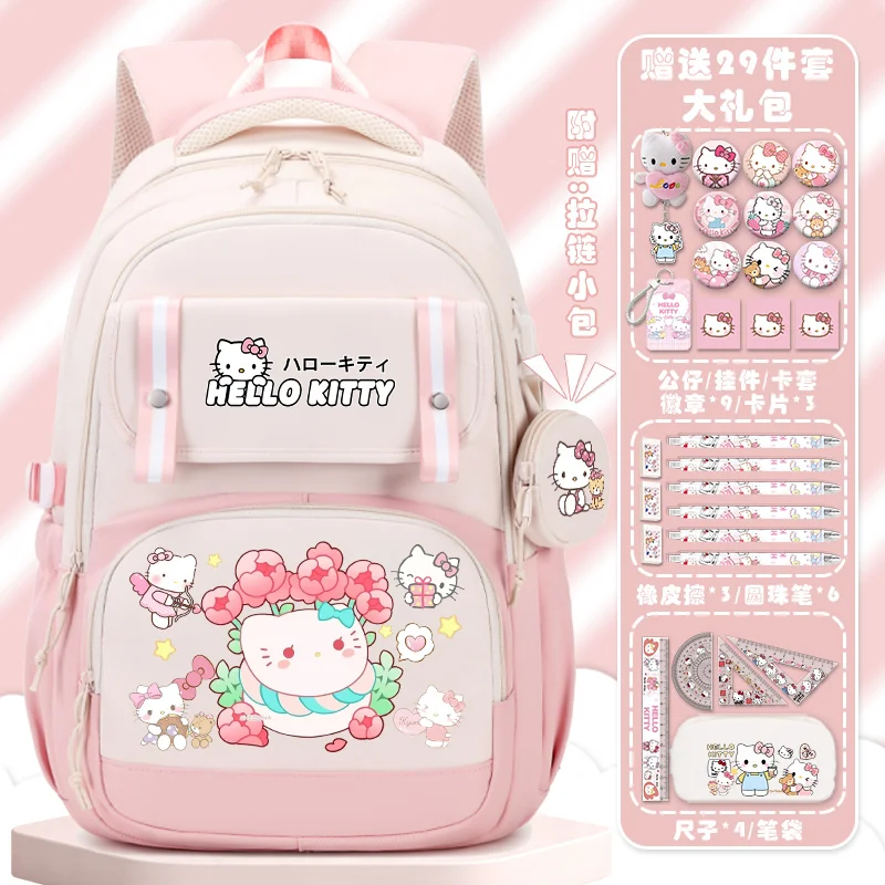 Sanrio Hellokitty Schooltas Student Nieuwe Kindercartoon Lichtgewicht Rugzak Met Grote Capaciteit