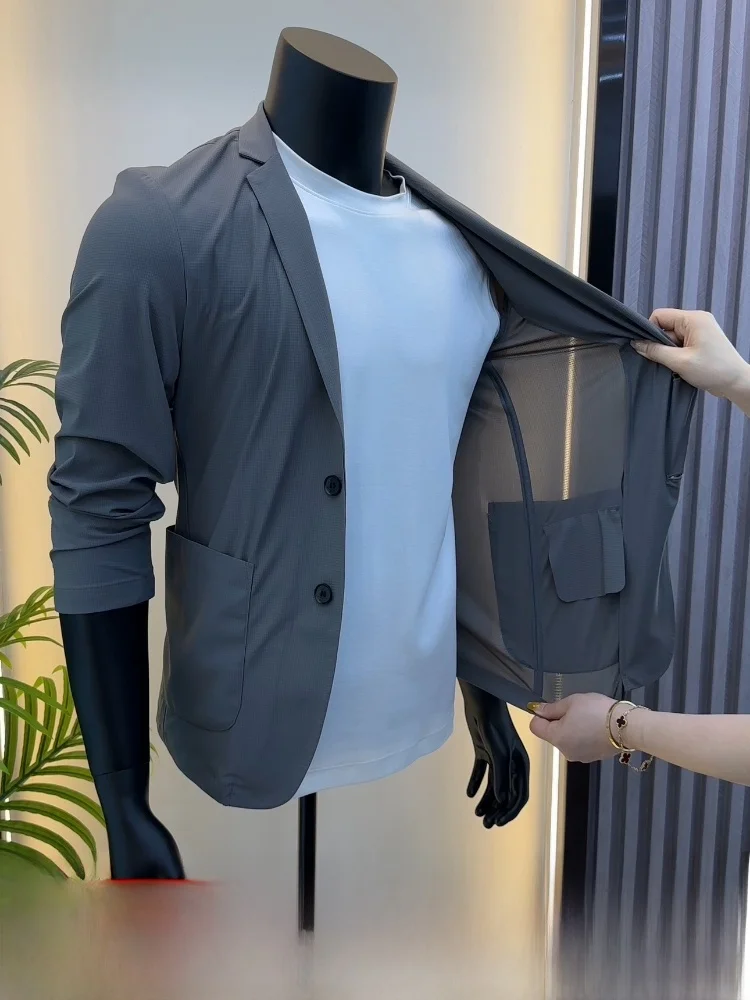 

Summer-born Seamless Sealed Lightweight Breathable Cool-feeling High Elasticity Sun-protective Men's Suit Fashionable Urban S...