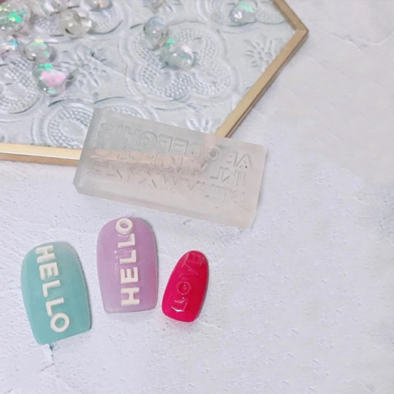 R3MC Mini Letter Numbers 3D Nail Art Decorations UV Crystal Epoxy Mold Silicone Mould