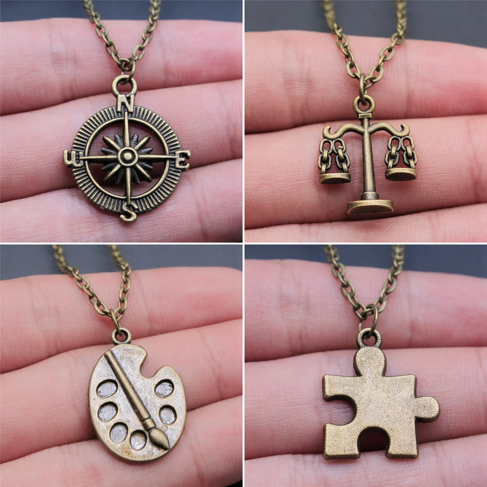 Boho Hardware Tool Key Vintage Charm Pendant Necklaces 43cm Chain Pendant Necklace For Women Vintage Jewelry Gift