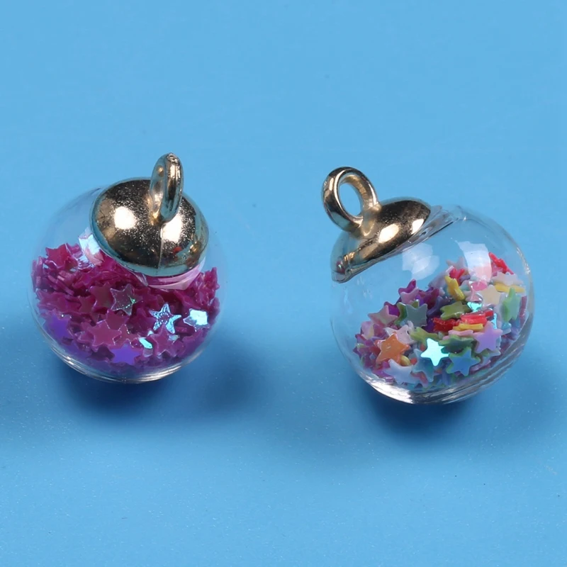 100 قطعة كرة زجاجية قلادة جالبة للحظ 10 ألوان نجوم القرط المعلقات صنع المجوهرات لصنع قلادة سوار ذاتي الصنع