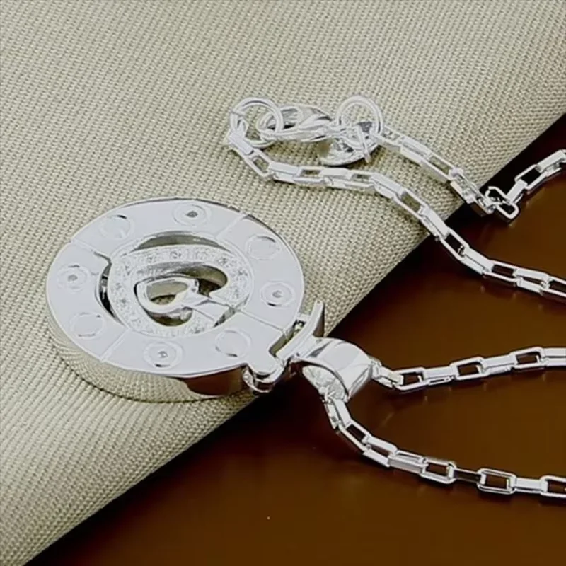 زوجين قلادة 925 الفضة دائرة القلب الرجال والنساء الحب هدية مجموعة سلسلة