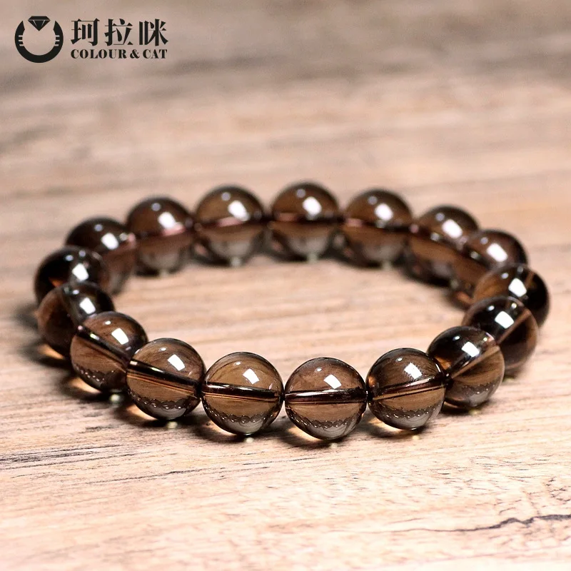 Corami Natural 5A Smoke Citrine Men's and Women'sBracelet Ornament for Elders High Quality