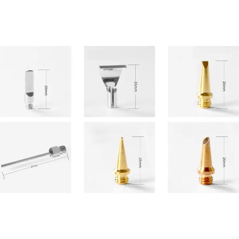 M7DA 6pcs Consejo boquilla metal Consejo esponjas plástico Accesorios electrónicos soldadura para soldador