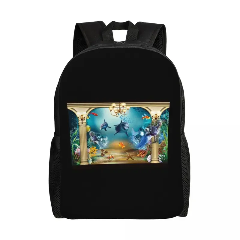 Dolphins Drawing Three Collection Laptop Backpack Women Men Fashion Bookbag for College School Students Bag