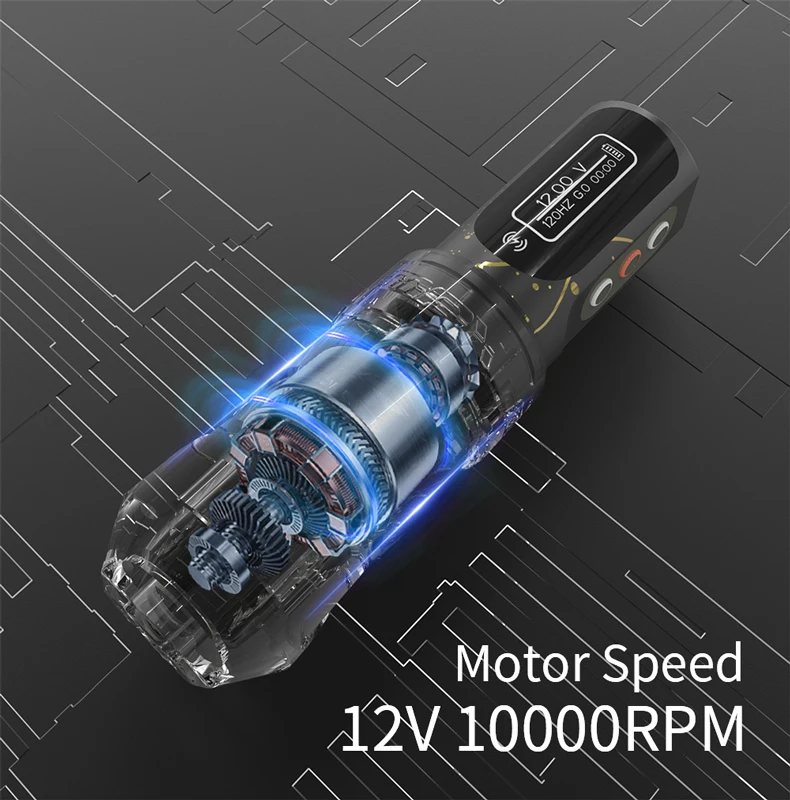 

Yilong Flux Max Professional Wireless Rotary Tattoo Machine Permanent Makeup Machines LED Digital Screen Stroke 3.5mm Tattoo Pen