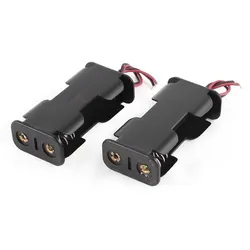 1pc Plastic Black Battery Box Holder With Wire Connector FOR 2 X AA 3V 5# Battery Cell Case Holder W Wired