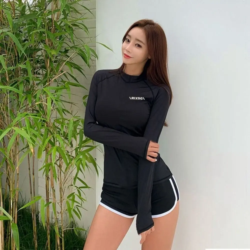 

Дышащий купальник унисекс Rash Guard с длинными рукавами, одежда из двух предметов для серфинга, монокини с принтом листьев, купальник для водных видов спорта, пляжный купальник