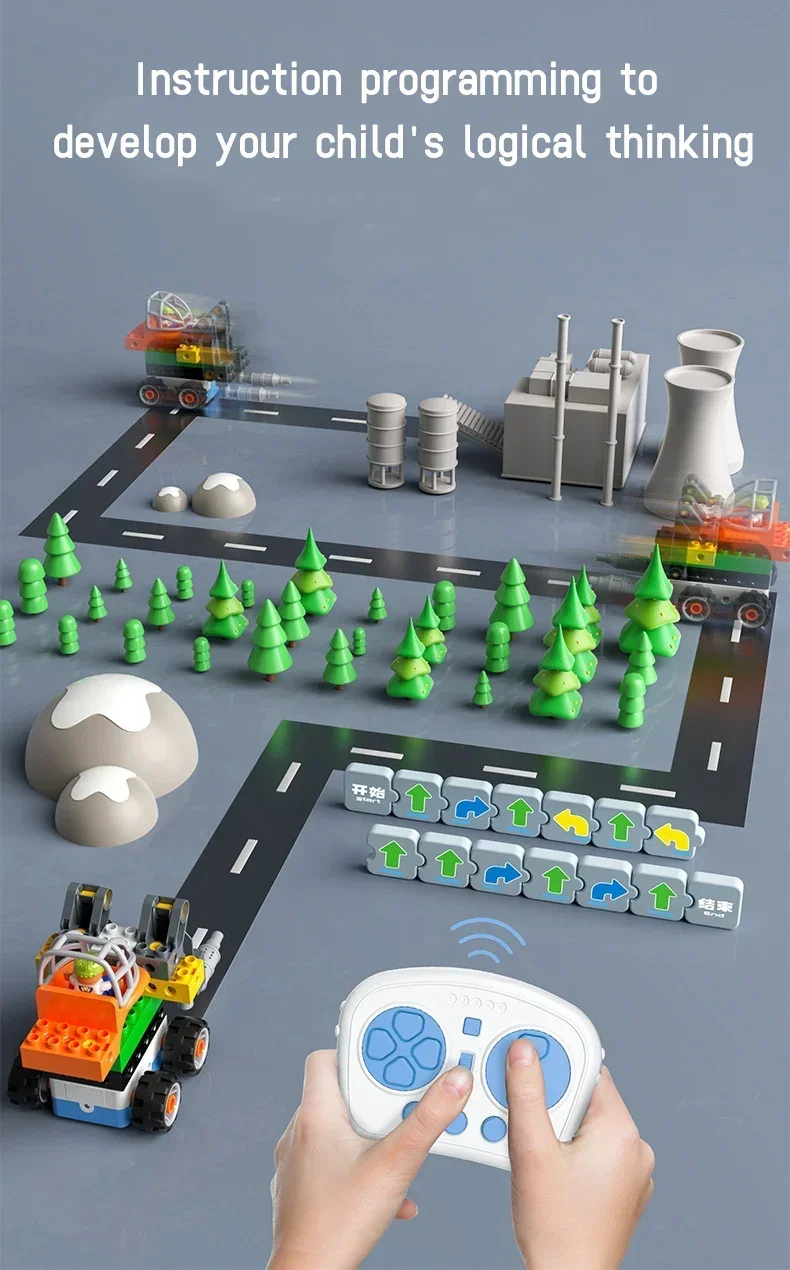 Motor de potencia con Control remoto de programa, Compatible con legoeds, bloques de construcción de partículas grandes, Robot mecánico/educiador 9686 45002