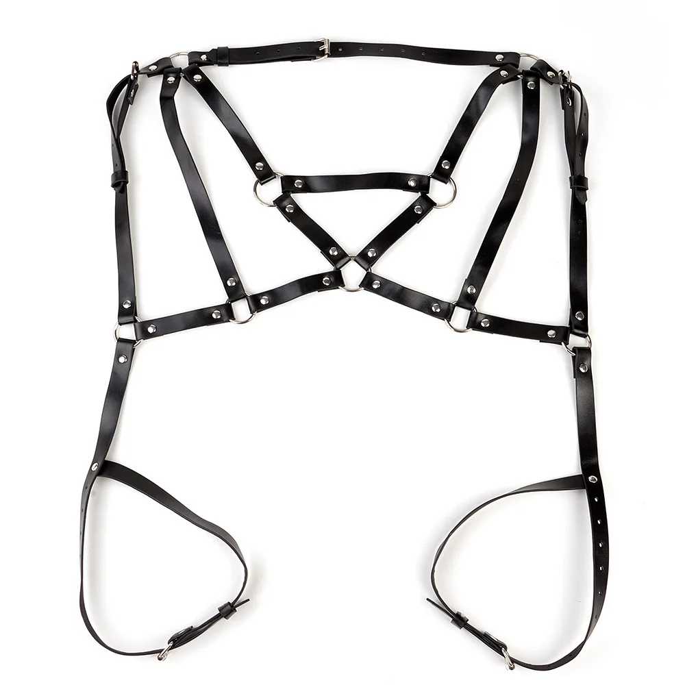 Sexy Thigh Harness Belt Women Leather Lingerie Suspenders Body Bondage Fashion Leg Garter Belt Gothic Fetish Rave Clothing