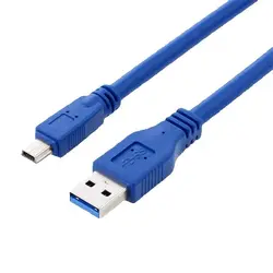 0.3-5 Meter New Blue Superspeed USB 3.0 Type A Male to Mini B 10 Pin Male Adapter Cable Cord