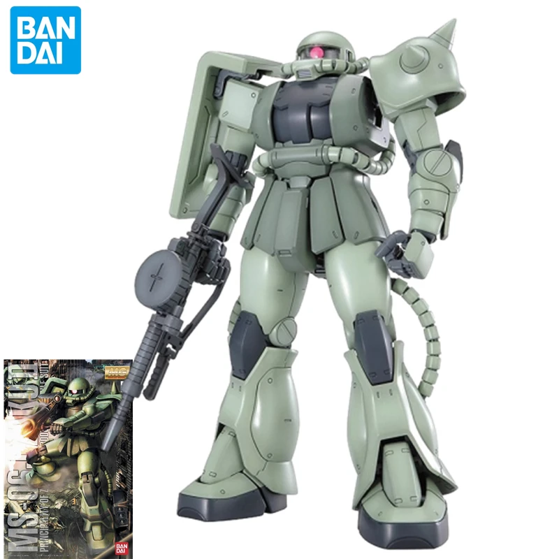 Bandai MG mass-produced Zaku2 Gundam model mobile suit peripherals MS-06J VER.2.0 assembled figure toys Christmas gift ornaments