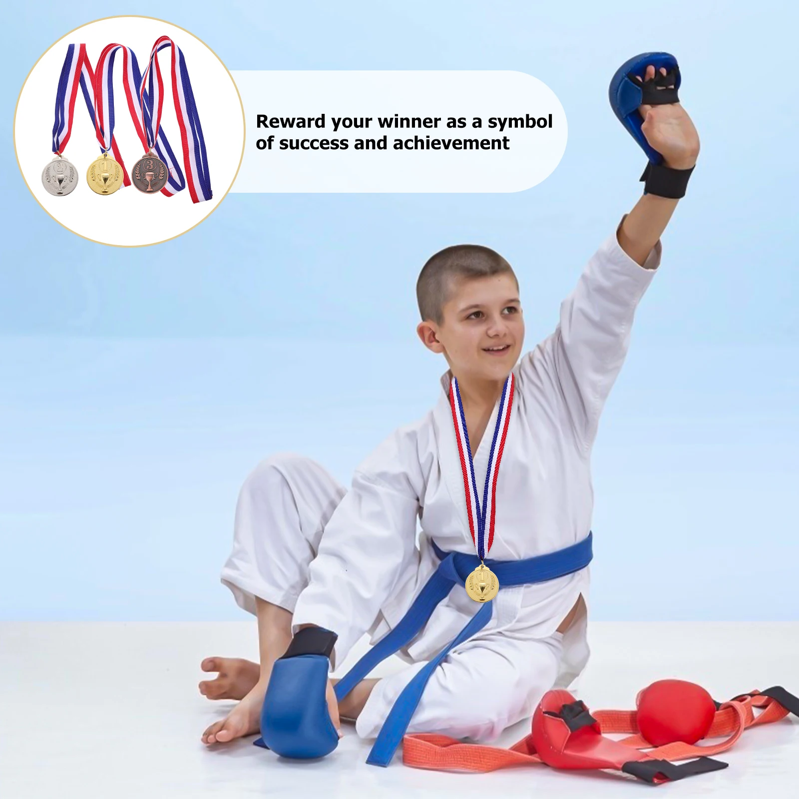 

3Pcs Sports Medals Zinc Alloy Sturdy Competition Awards Portable Medal Prizes for Sports Events Winner Running Race