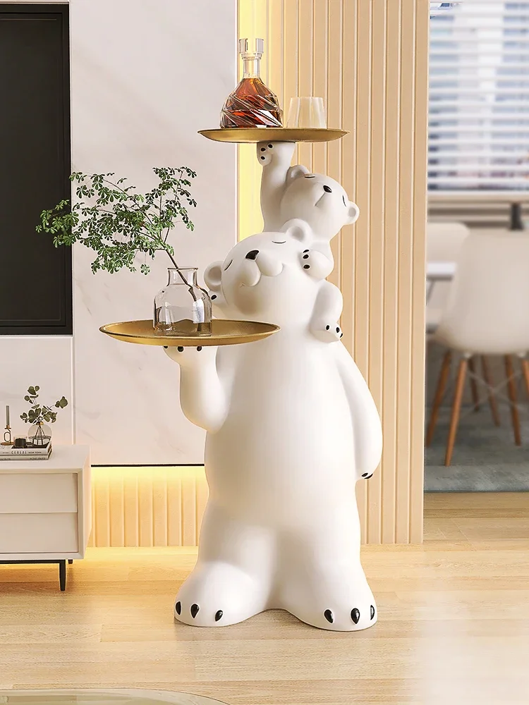 large floor ornament violent bear living room TV cabinet next to the sofa tray housewarming new home gifts home decoration