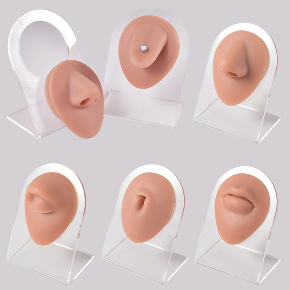 

Soft Silicone Flexible Nose Navel Model For Piercing Human Mouth Eye Tongue Model Simulation For Jewelry Display Teaching tool