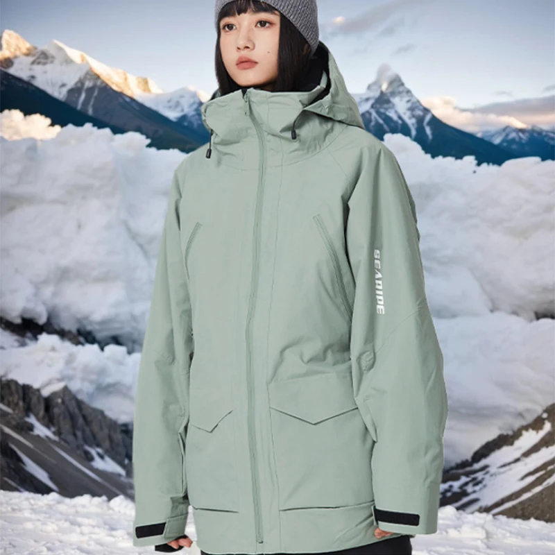 2025 New Couple Winter Skiing Jackets Thickened Warm Woman Ski Hoodie Outdoor Sport Man Snow Clothes Waterproof Windproof Tops