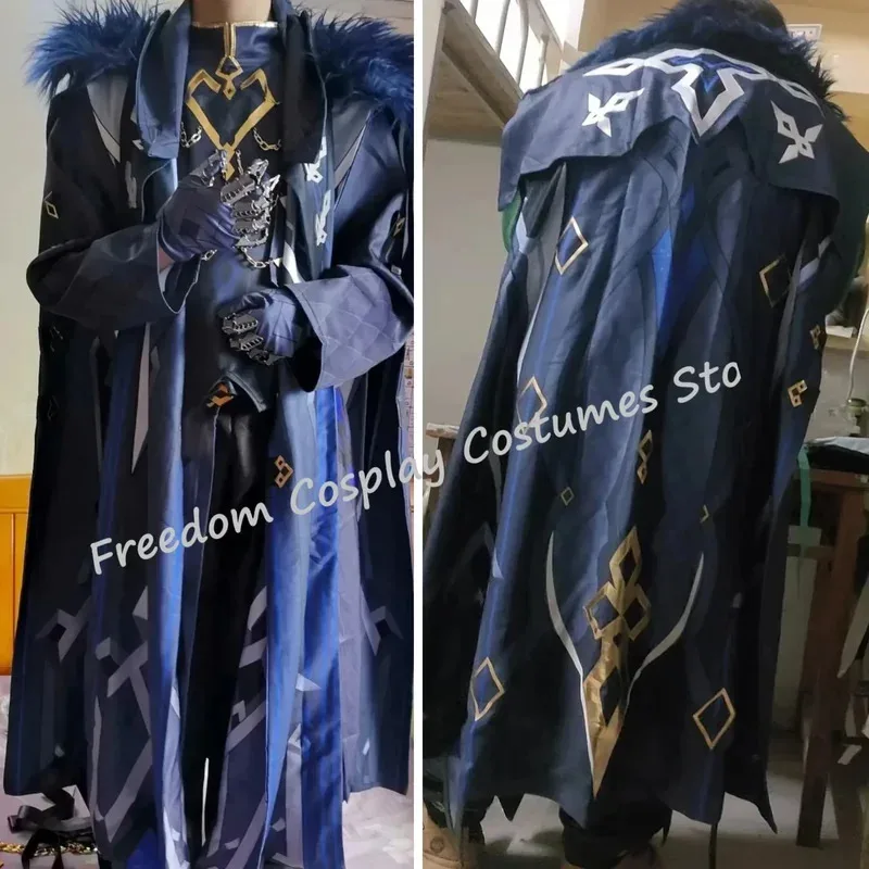 

Captain Cosplay Costume Il Capitano Wig Outfit Game Genshin Impact Anime Fatui Mask Halloween Party Style W;3'f,6;t.8'