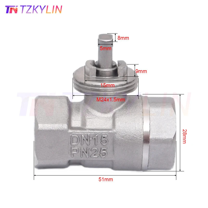 DN15 Stainless steel electric ball valve two-way valve body internal thread 1/2