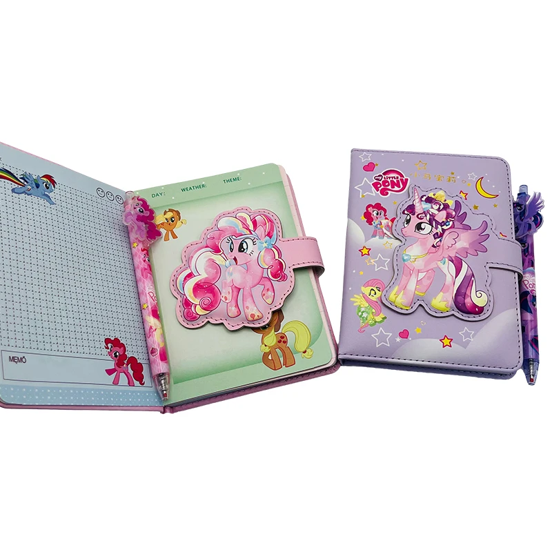 Set, My Little Pony Cute Cartoon Notebook Gel Pen Set, Back To School, School Supplies, Kawaii Notepad Portable Stationery