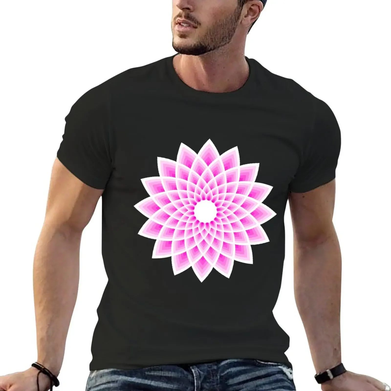 Lotus mandala T-Shirt cotton graphic tees graphics plus sizes mens clothes