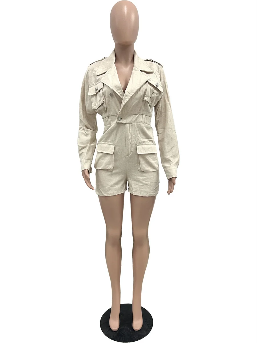 Cutenew tendência hipster denim playsuits feminino retalhos bolso botão de metal manga cheia magro moda atividade festa clube macacão