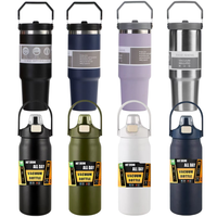 890ml-1500ml Stainless Steel Outdoor Thermos Portable Tumbler Vacuum Flasks Cold&Hot Thermal Mug Sports Water Bottle with Straw