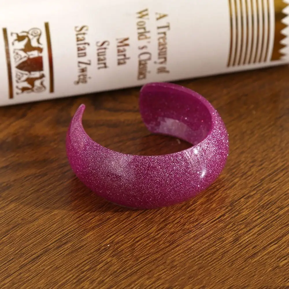 تصميم الأقلية بريق الاكريليك الإسورة الرجعية خمر هلام اللون واسعة سوار مبالغ فيه مفتوحة هندسية غير النظامية الإسورة يوميا #1