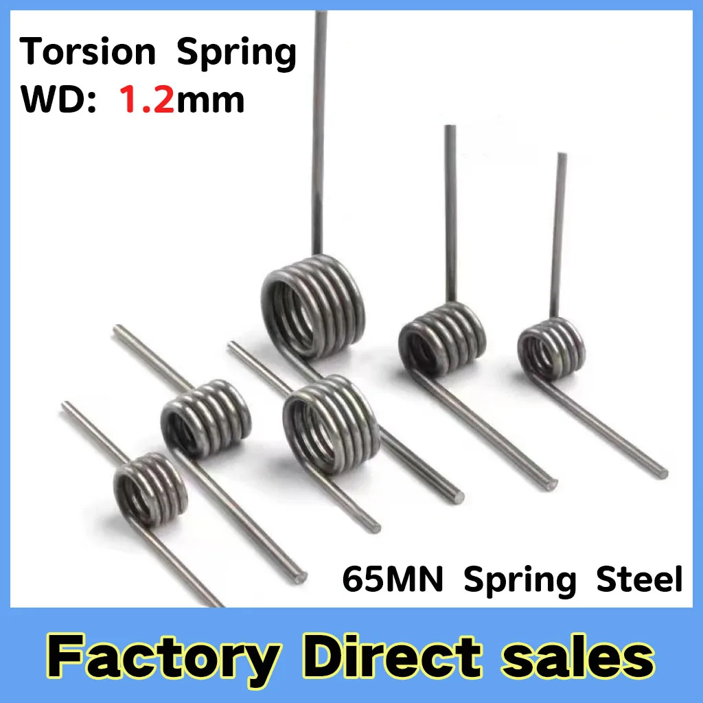 

V-Shaped Helicaltorsio Ring 65Mn Steel Helical Torsion Spring Wire Diameter 1.2mm Angle 60 90 120 180 Degrees 10Pieces Custom