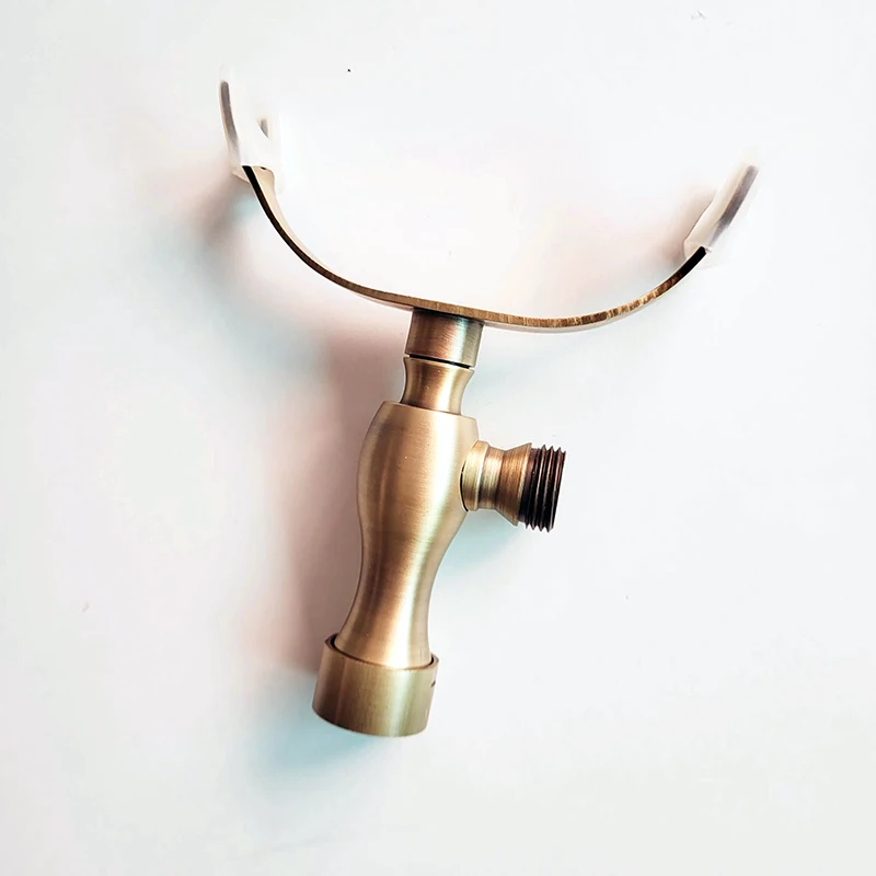 Solid Brass Made Antique Brass Wall Mounted Hand Shower Holder Hook Pedestal Bracket In Wall Shower Accessories Bathroom Fitting