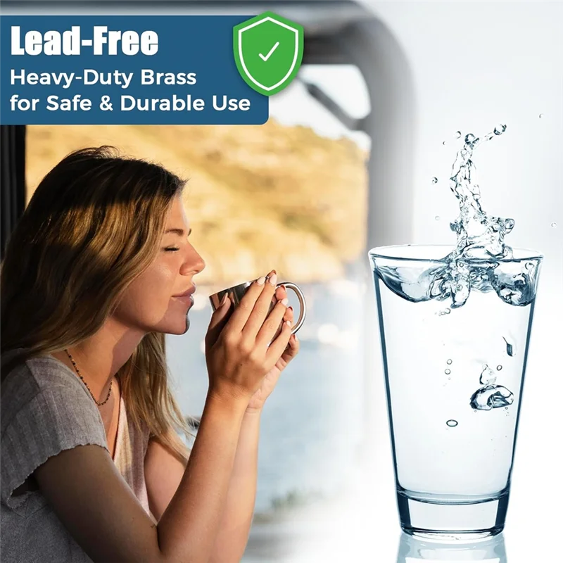 ABGR-RV Water Pressure Regulation 3/4" Garden Hose Thread For RV Camper, Hose, Trailer, Setting 40-50 Psi