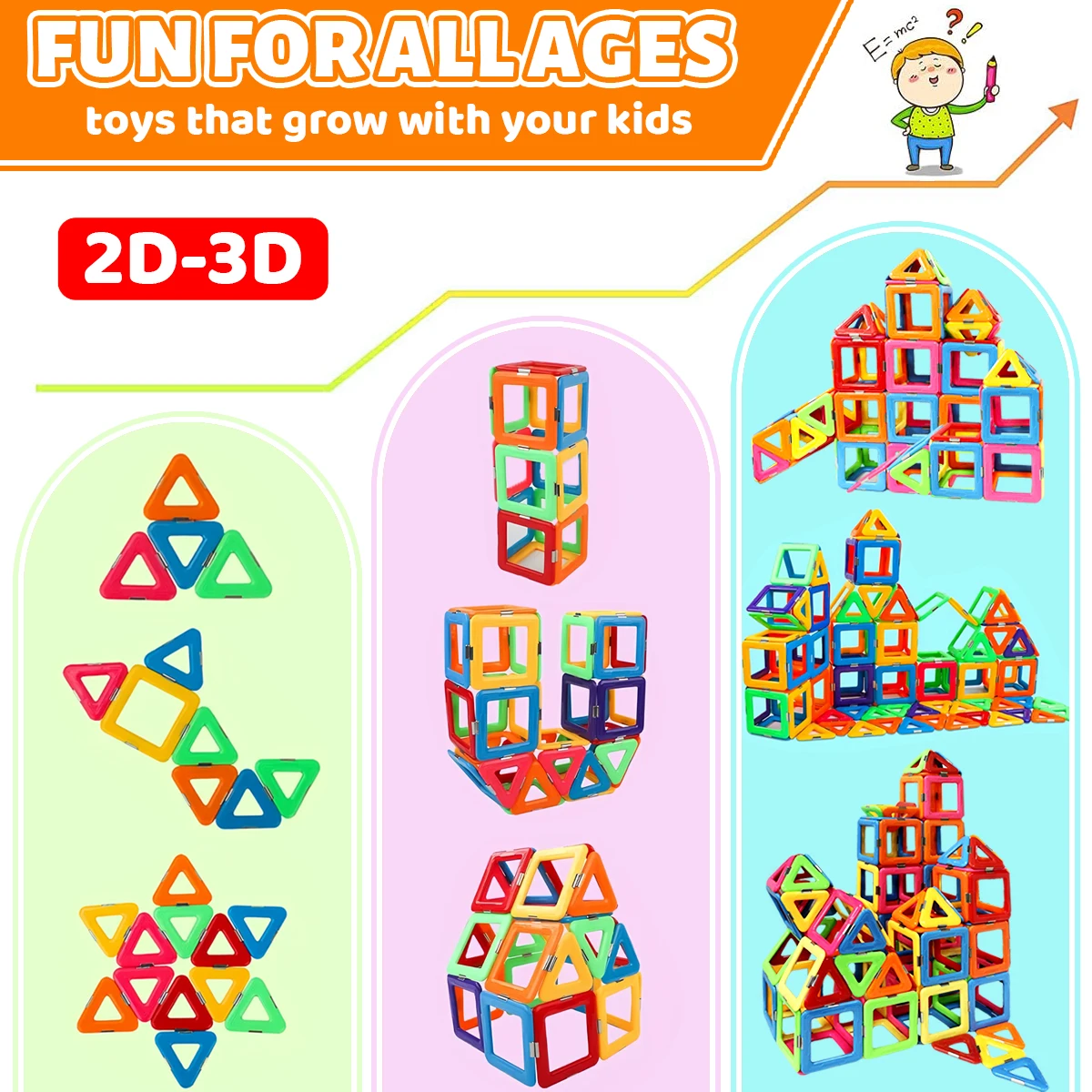 36/64/98PCS 자석 블록 2D/3D DIY 자석 장난감 어린이용 디자이너 건설 세트 생일 선물 어린이 장난감
