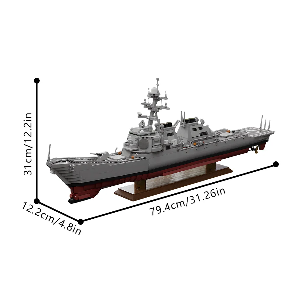 

MOC Arleigh Burke class destroyer Flight I Bricks Model US Naval Military Destroyer Building Blocks Assembly Toys Kids Gifts