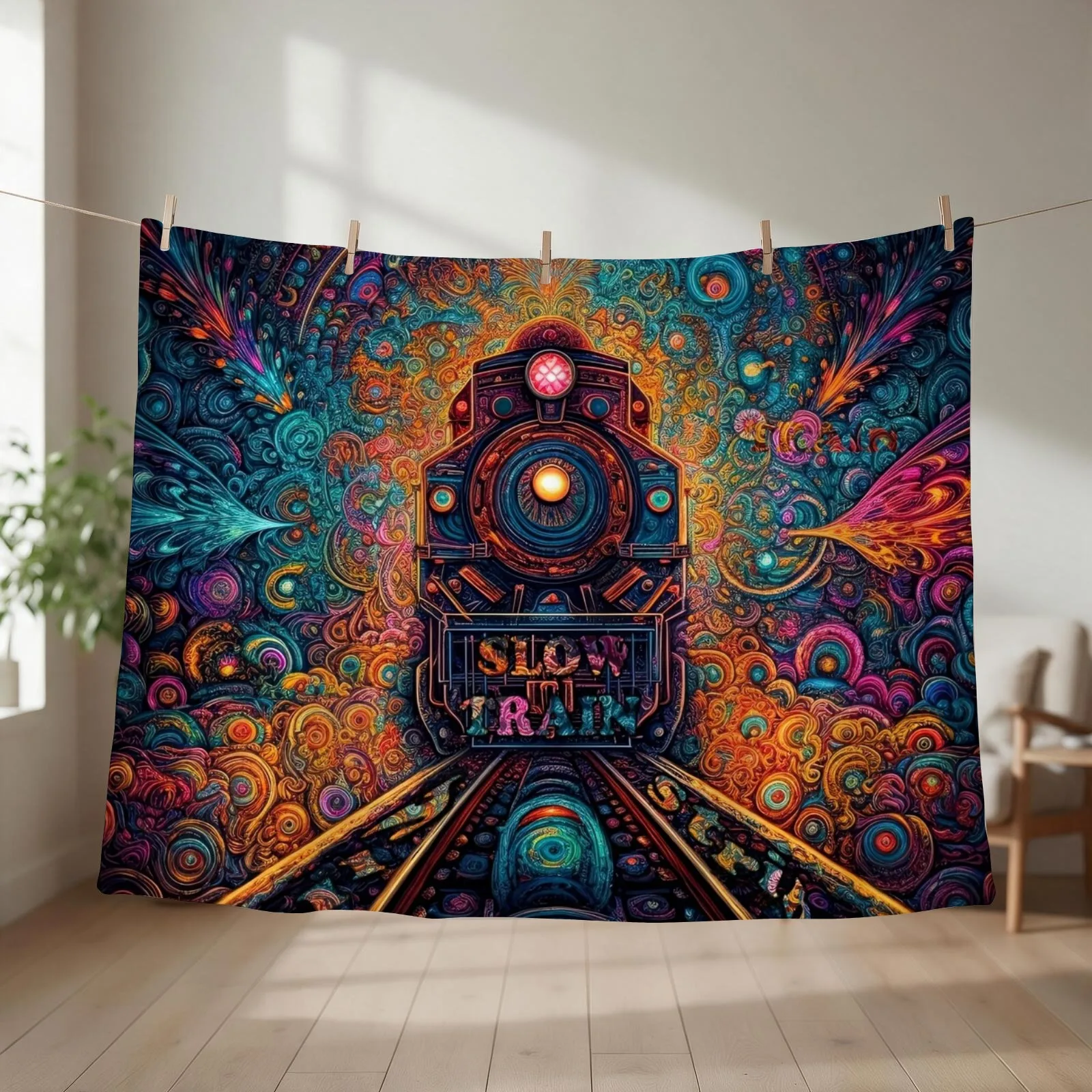 Billy Strings Slow Train Throw Blanket couch cozy soft plush fuzzy picnic outdoor blanket