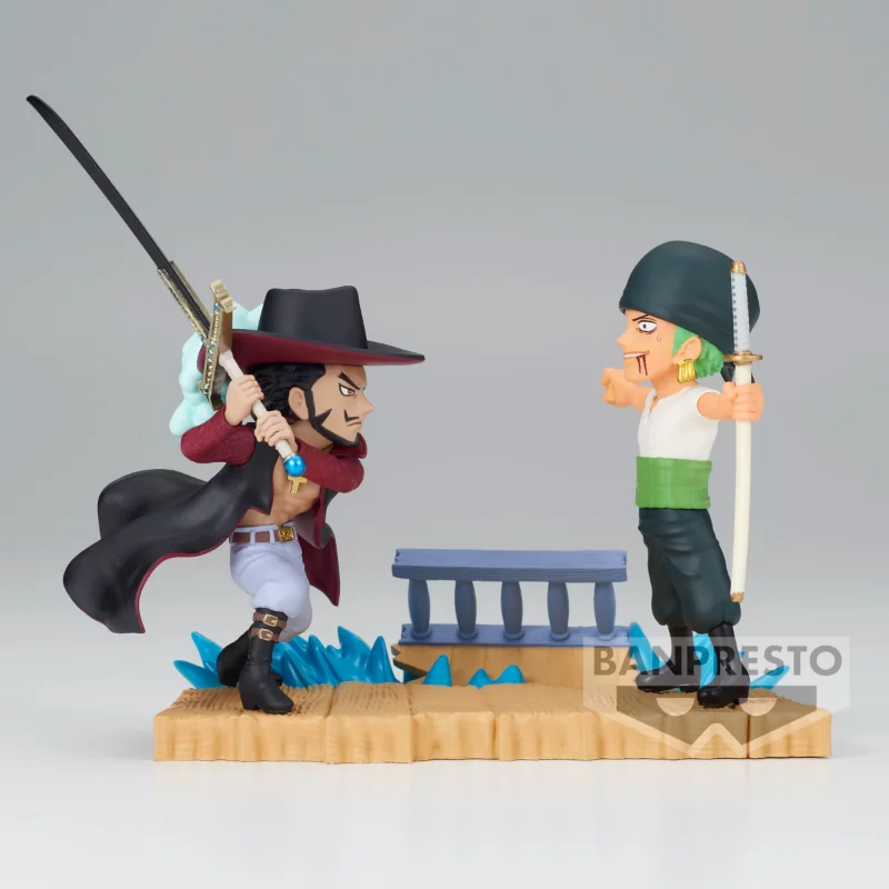 Bandai Original One Piece WCF Story Line VOL.4 Dracule Mihawk VS Roronoa Zoro Action Figure Model Hobbies Collectibles Model