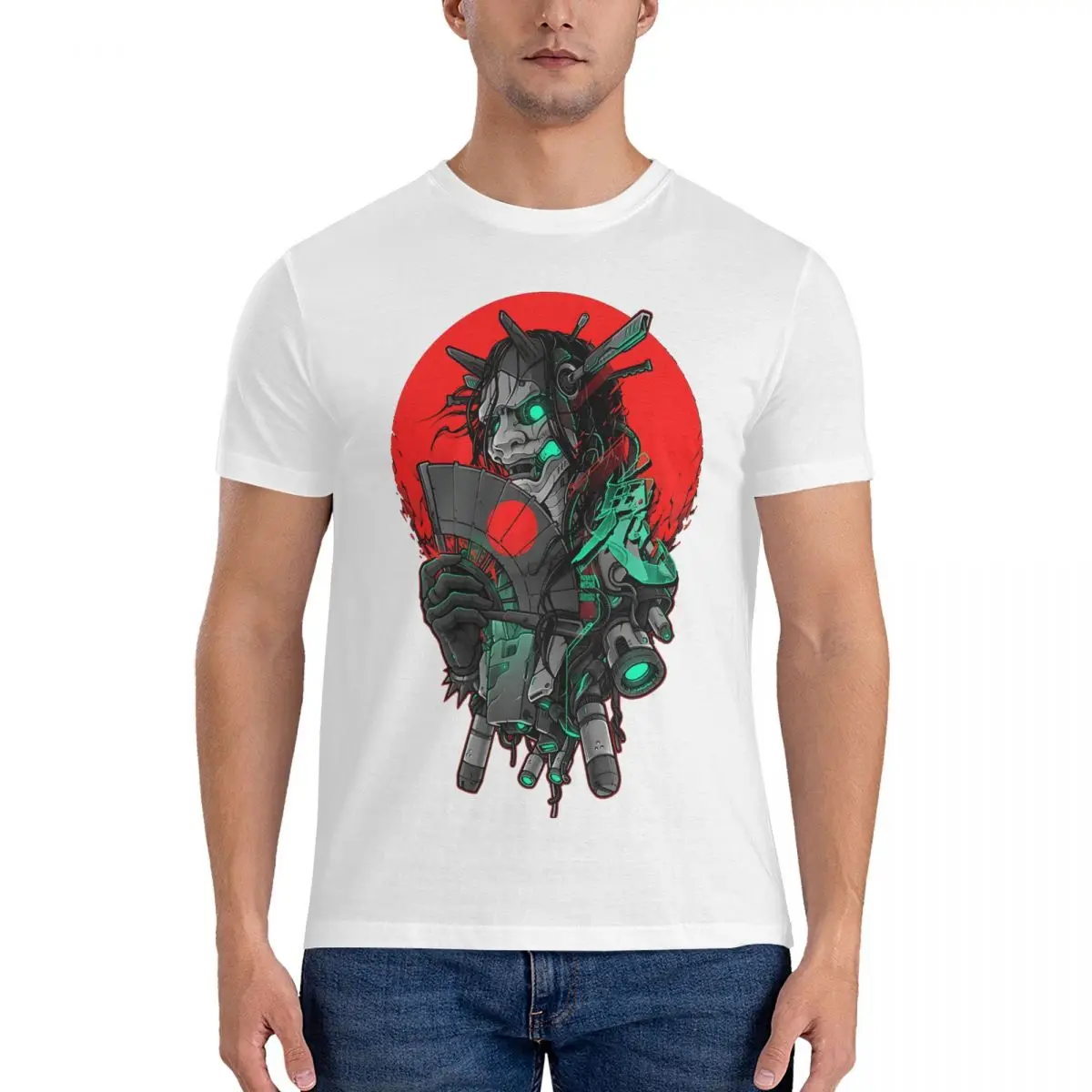 Hannya Mecha - Horror - Dark Edition T-Shirt  ONI Novelty 100% Cotton Tee Shirt Round Neck Short Sleeve T Shirt 4XL 5XL Clothes