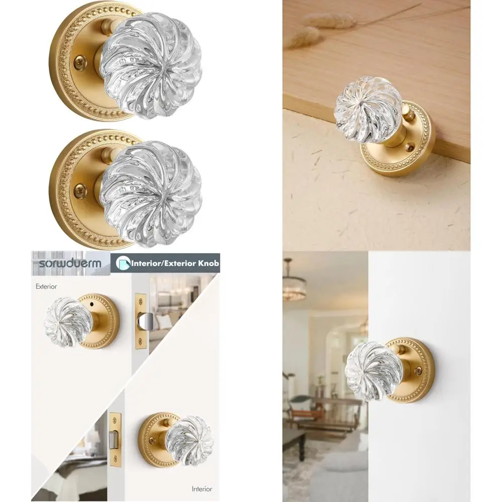 

Золотые внутренние дверные ручки с конфиденциальностью и матовой золотой отделкой, идеально подходят для стеклянных дверей спальни и ванной комнаты.