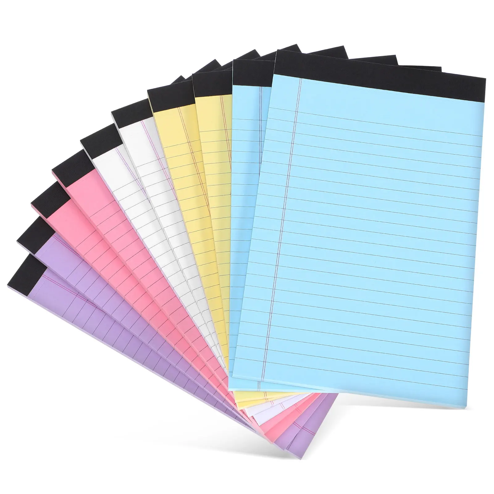 10Pack Colorful Scratch Pad Legal Notepads A5 Small Notebook Lined Pages Easy Tear Office Supplies Note Taking Memo Pads