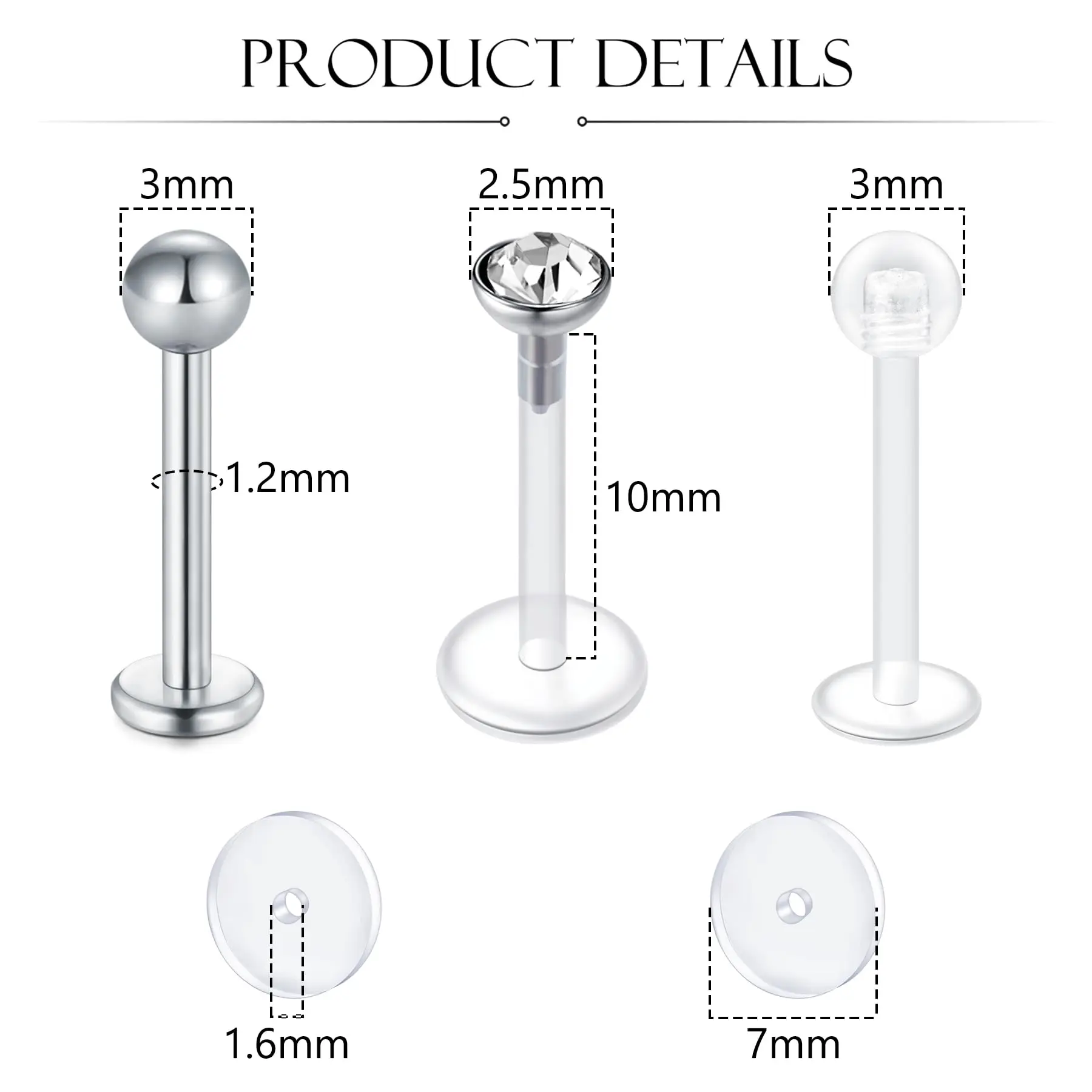 Belly Button Piercing Kit 13G Belly Button Piercing Gun Lips Tongue Ears Nose Safe Piercing Guns Kits Body Piercing Needle Tool