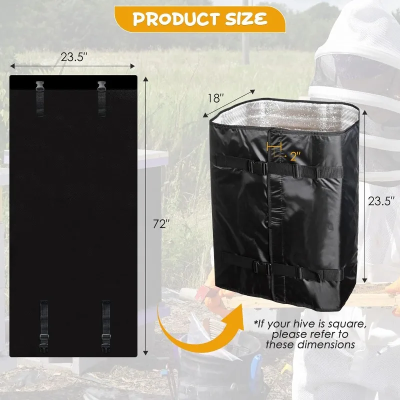 Windproof Winter Beehive Thermal Cover Waterproof Beehive Protection Wrap For Winter Use Beekeeping Supplies Adjustables