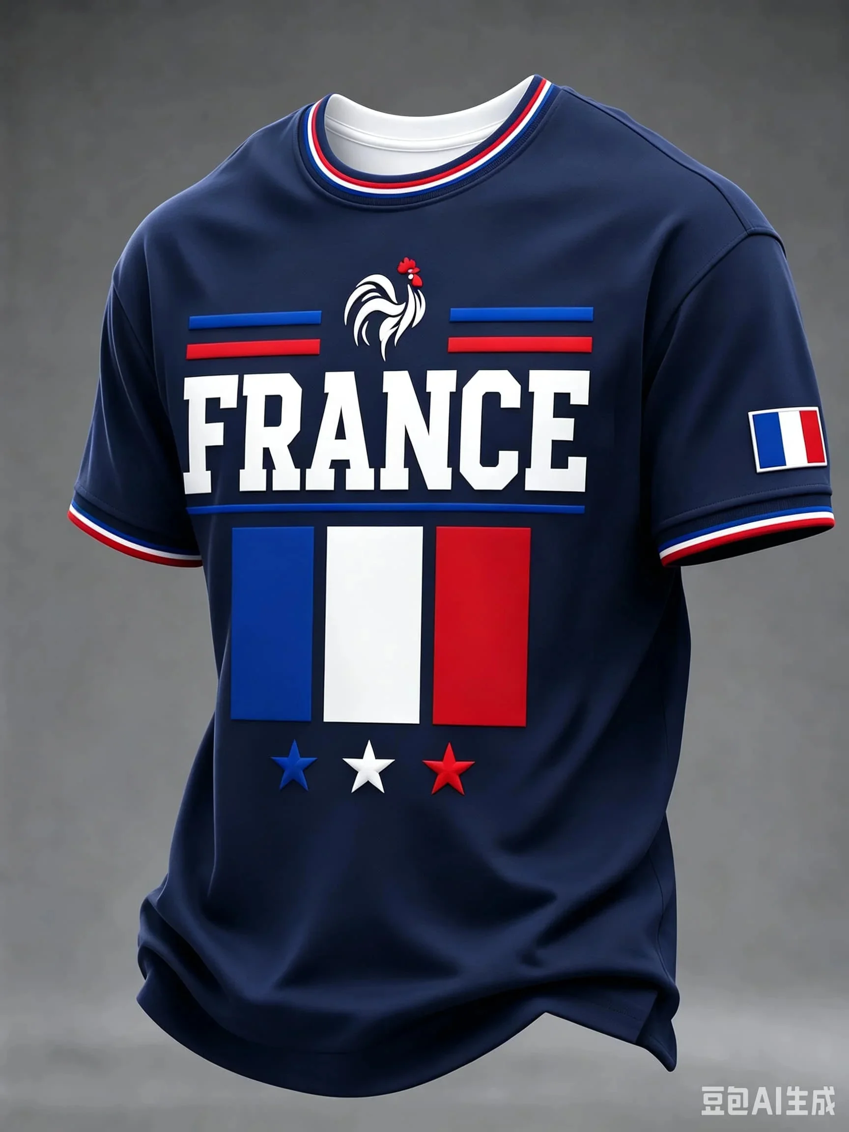 2026 New French Gallic Rooster Mbappe Football Jersey for Fans 3D Quick Drying Sports Training Competition Men's T-shirt Top