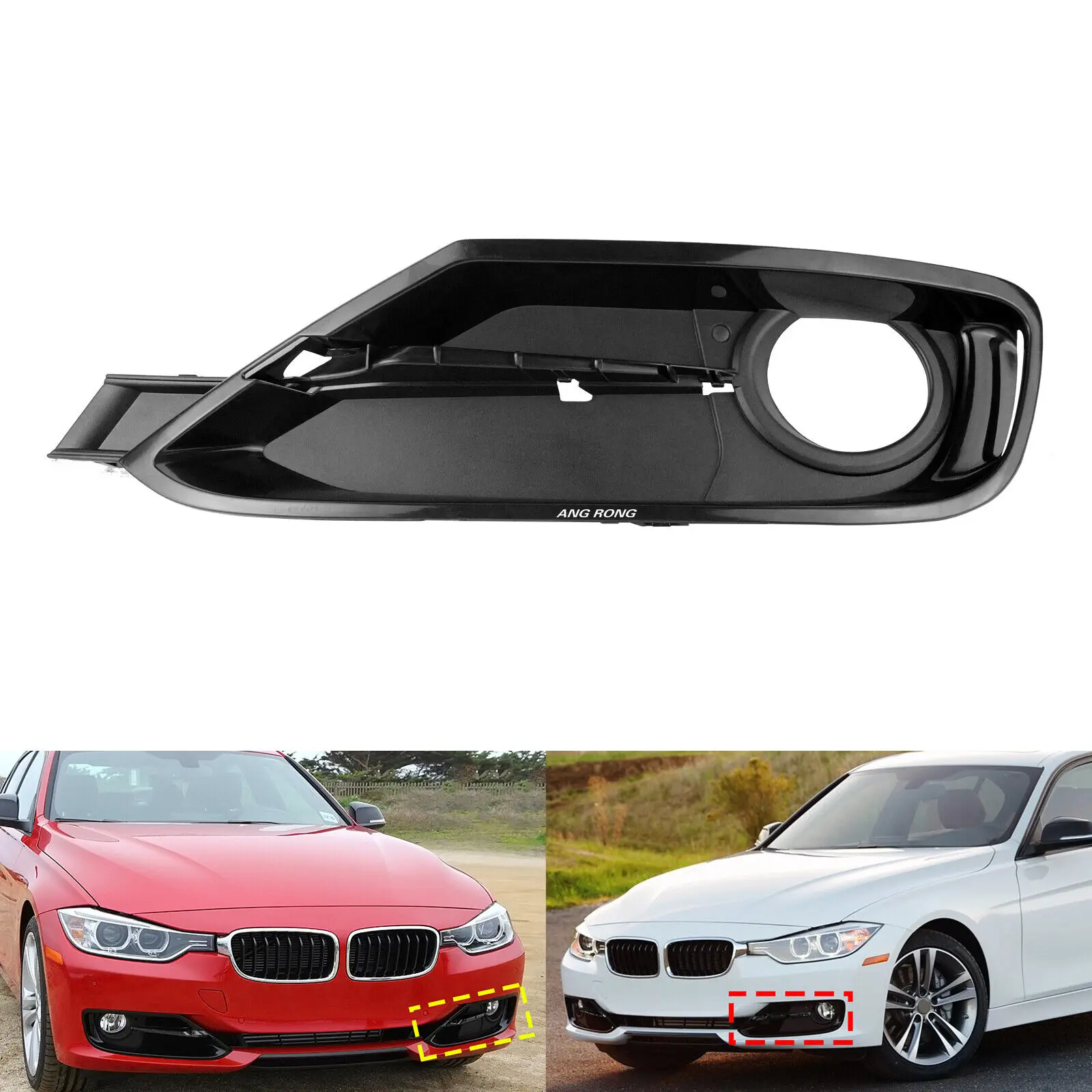 

ANGRONG Sport Line Front Left Bumper Fog Light Grille N/S For 13-15 BMW 3 Series F30 F31
