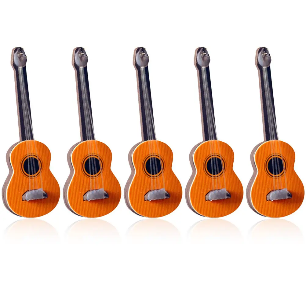 

Набор из 5 миниатюрных гитар для кукольного домика: креативные декоративные музыкальные инструменты для детских ролевых игр и миниатюрных домиков