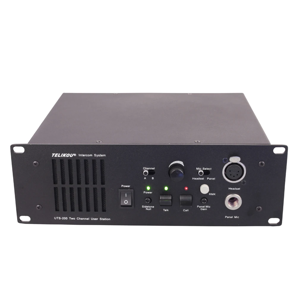 TELIKOU UTS-200 | 2-Wire 2-Channel Speaker Station Internal Speaker RMK Function Full Duplex Talkback Intercom System Clearcom