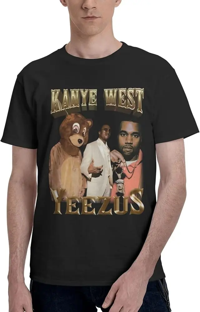 Kanye Music West Youth Men's Round Neck Comfortable Soft Fashion Vintage Short Sleeve Tees 3X-Large, Style-1