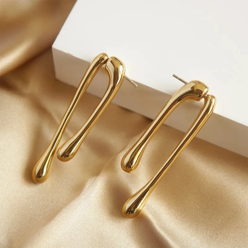 Fashion Geometric Drop Earrings For Women Hot Selling Party Wedding Gold Color Sliver Color Earring Jewelry Gifts