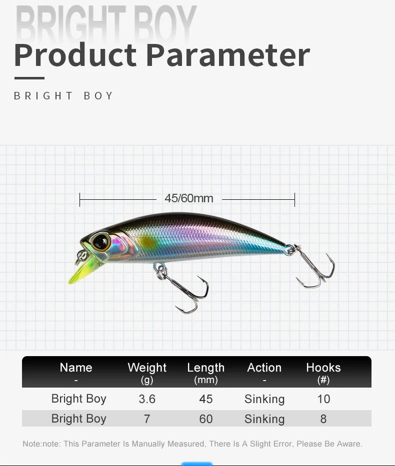 Kingdom Sinking Minnow Angelköder, 45 mm, 60 mm, weit werfender künstlicher harter Wobbler, Wobbler, schlanker Körper, harte Köder für Forellenbarsch – Detail 3