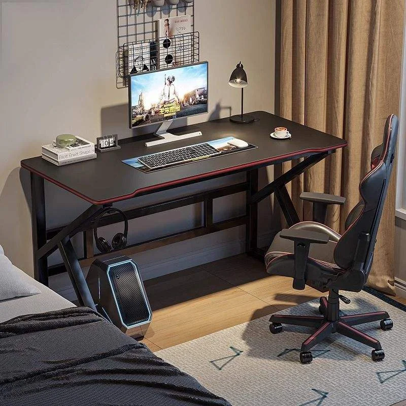 Adjustable height gaming computer desk with bookshelf, suitable for family bedrooms, rental apartments, made in China, uncoated